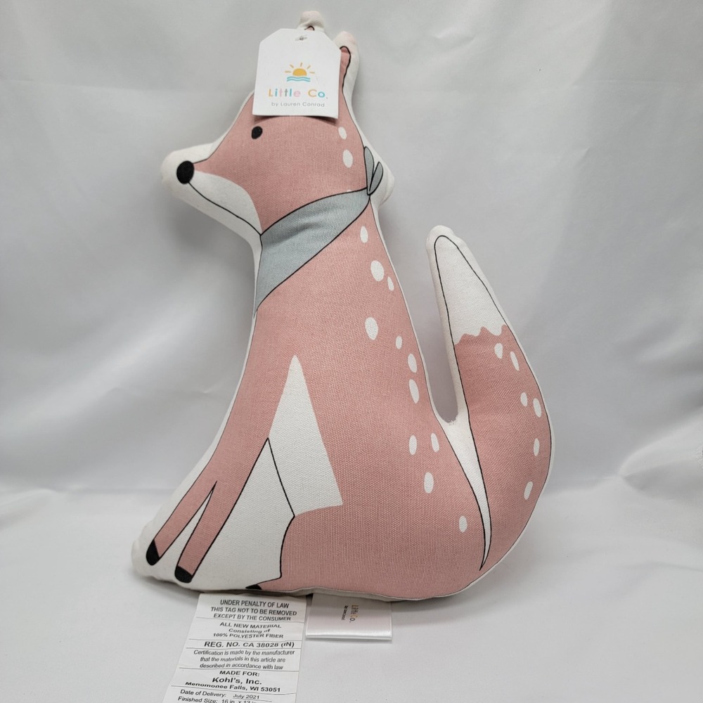 Little Co.‎ By Lauren Conrad Canvas Fox Shaped Decorative Accent Pillow 12x16"